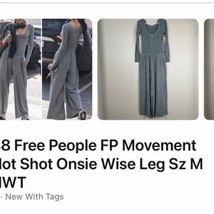 Free People Charcoal Jumpsuit